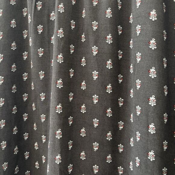 Garnet Hill XS Midi Skirt Gray Floral Pockets Elastic Waist Boho Sustainable - Picture 10 of 12